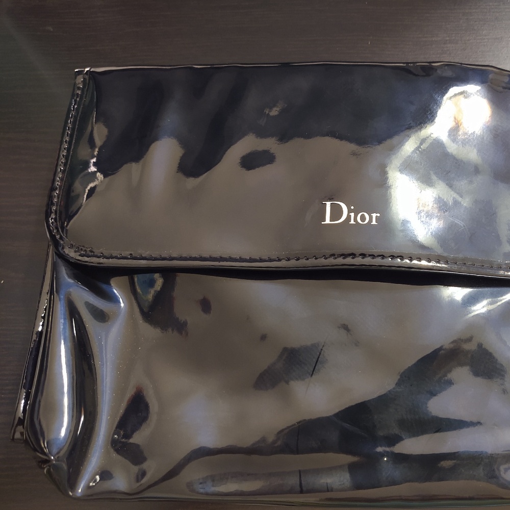 Christian Dior cosmetics case black patent poly bl